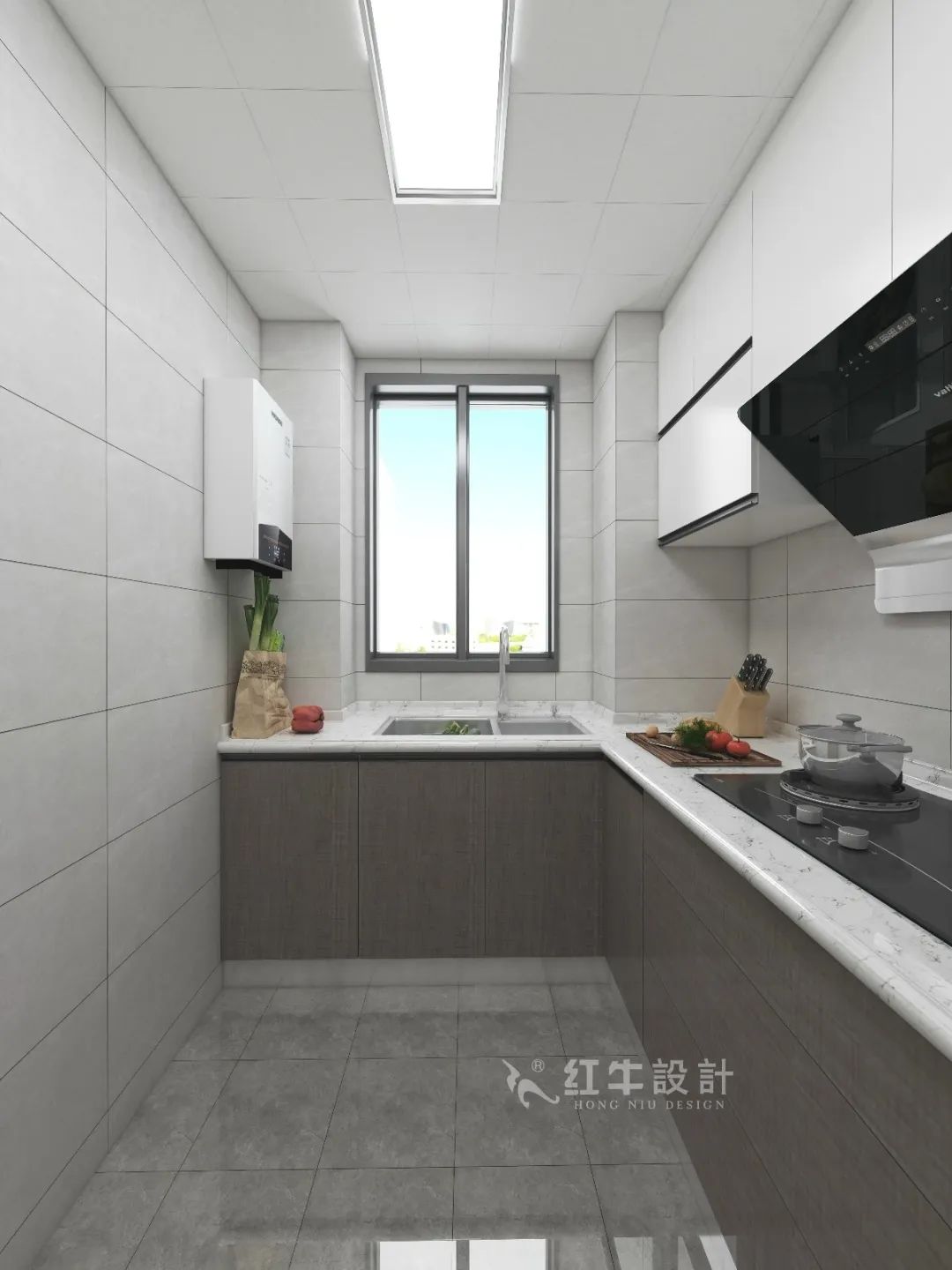 劉萍萍_花崗鴻福城132㎡現(xiàn)代簡約風格_兩套小戶型打通變大宅，中西雙廚房+衣帽間打造品質(zhì)生活！10廚房