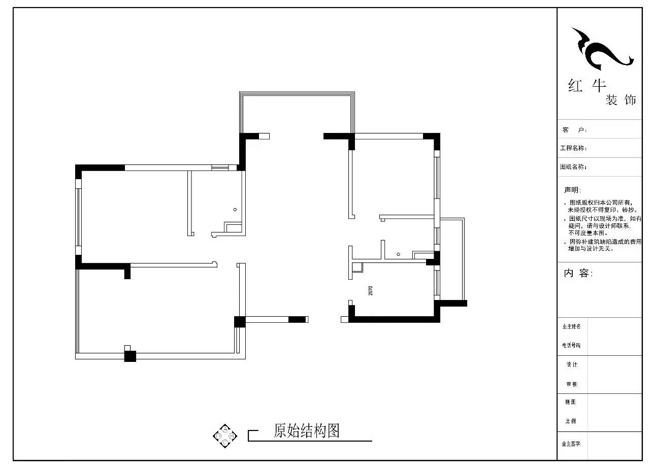 成品家一號_紫金華府108㎡簡約現(xiàn)代風(fēng)14原始結(jié)構(gòu)圖