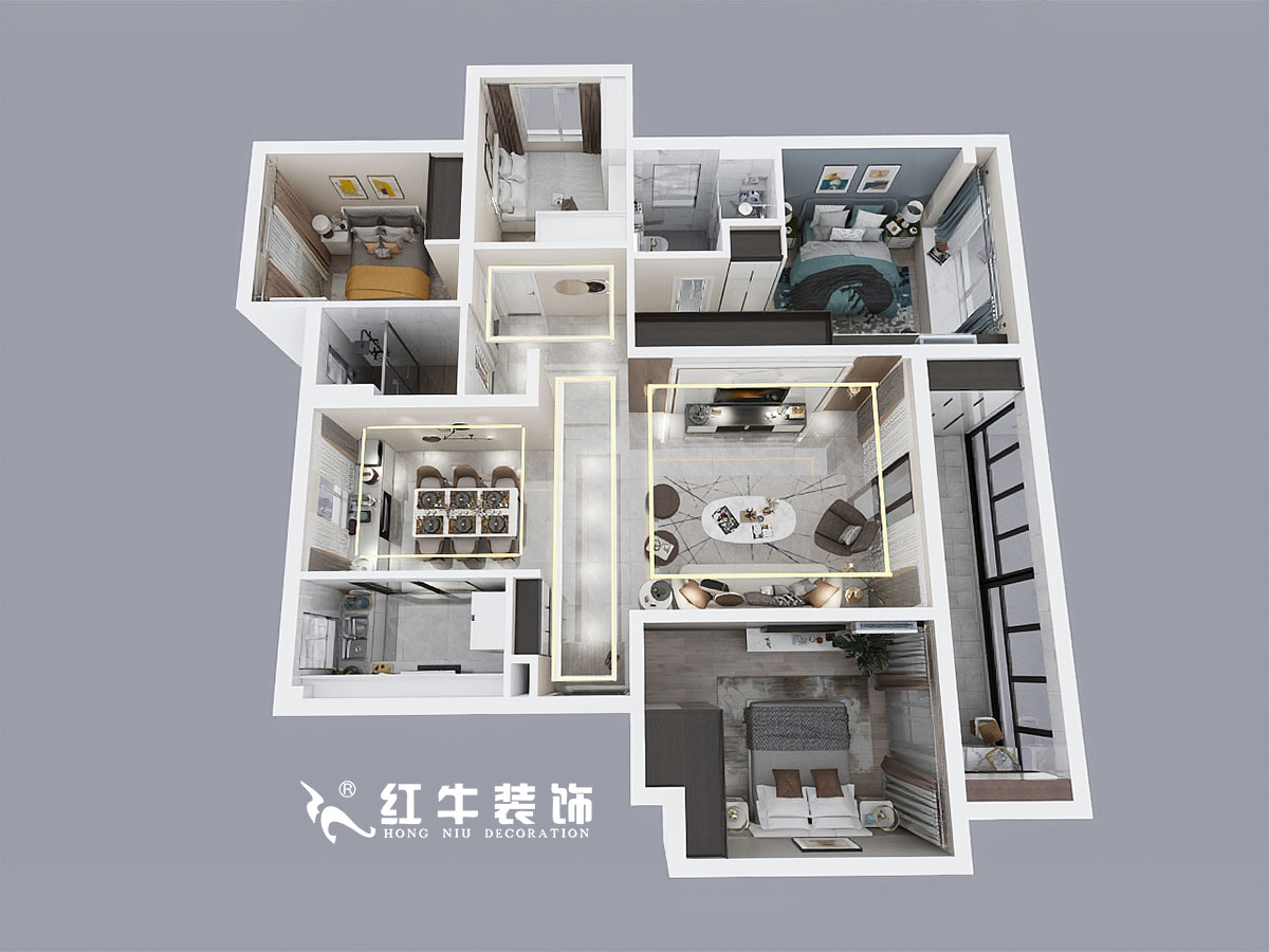 余瑋_榮盛華府1-201-140㎡-現(xiàn)代風(fēng)格00鳥(niǎo)瞰圖