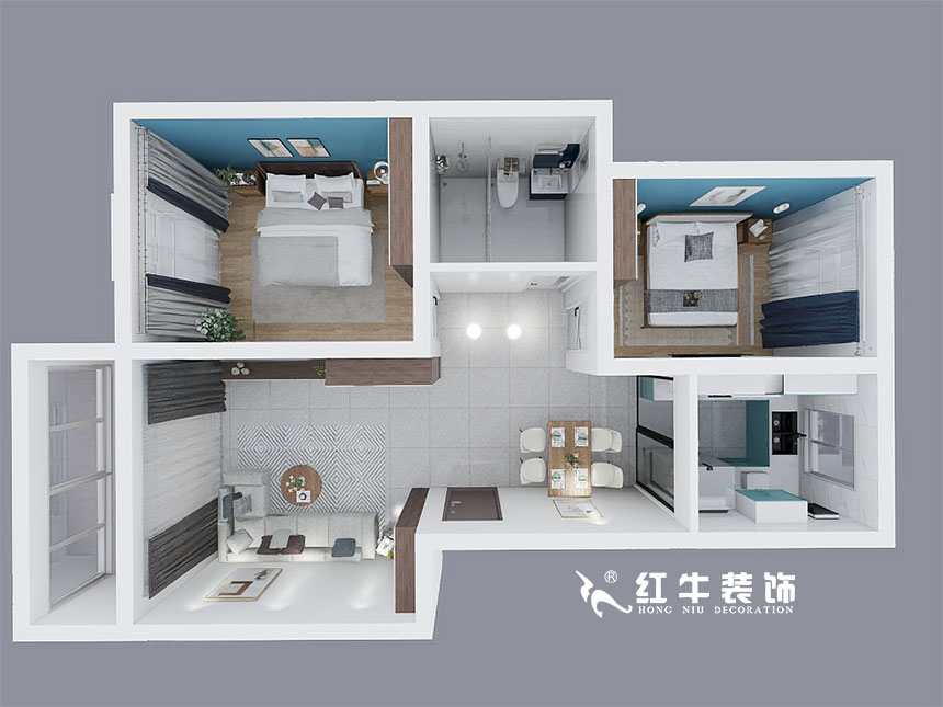房亮_天潤城6街區(qū)6-106-89㎡-簡約風格_2室2廳1衛(wèi)_定制家￥11