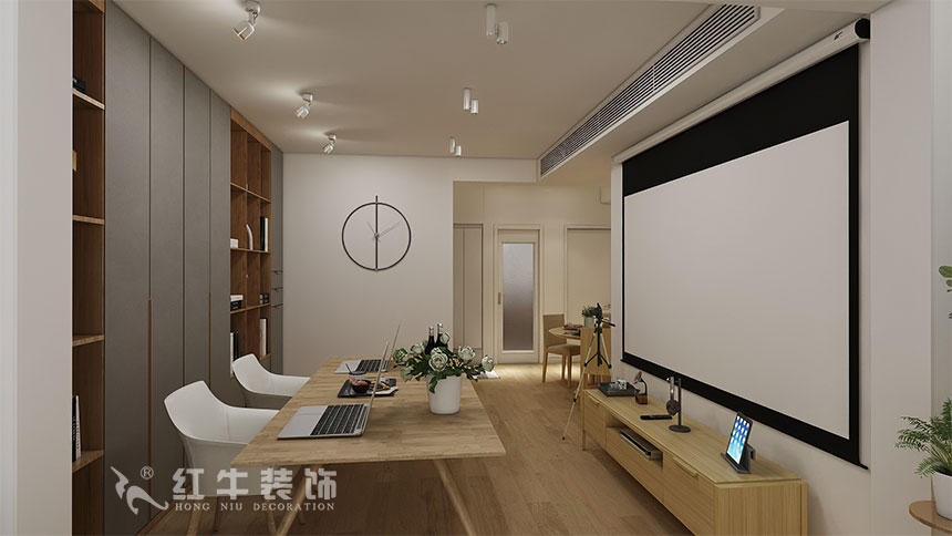 魏利利_津橋華府82㎡現(xiàn)代簡約｜顛覆傳統(tǒng)客廳，即是休閑書吧又是影院05客廳