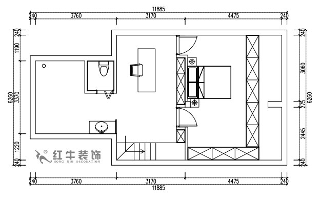 張桐瑋｜雨花村19-701-110㎡-現(xiàn)代簡約風(fēng)格｜3室2廳1衛(wèi)｜新房裝修｜定制家￥124244｜全包12萬｜00_04二層平面方案