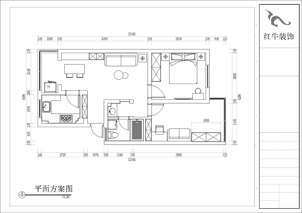 張桐瑋｜四方新村七村2-405-85㎡-現(xiàn)代簡約風格｜3室1廳1衛(wèi)｜毛坯裝修｜定制家｜全包10萬｜00_02平面方案圖