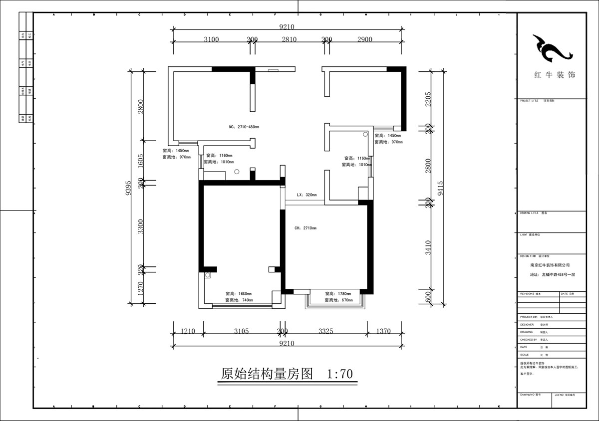 蔣琛｜靜雅嘉園二期4-602-80㎡-現(xiàn)代簡(jiǎn)約風(fēng)格｜2室2廳1衛(wèi)｜新房裝修｜定制家｜全包12萬(wàn)｜00_01原始結(jié)構(gòu)圖