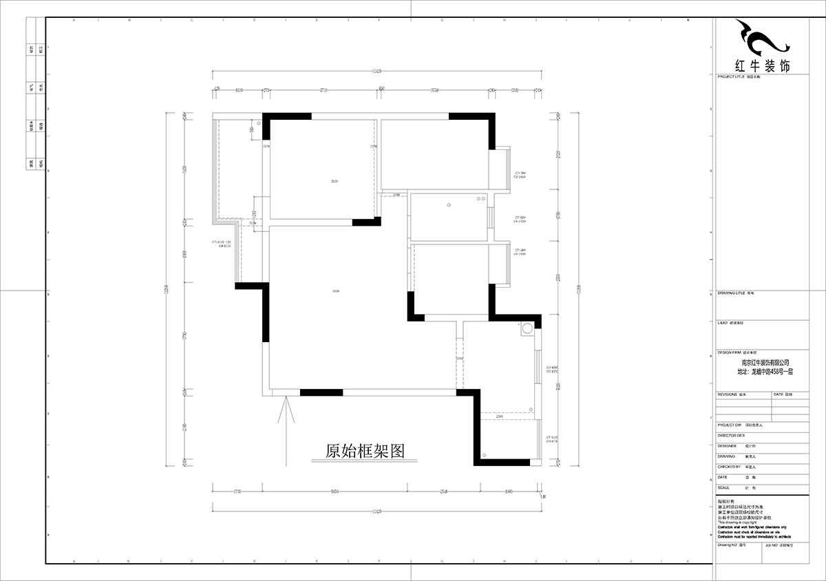 孟憲濤｜橋西苑2-1-1104-108㎡-簡(jiǎn)約風(fēng)格｜3室2廳1衛(wèi)｜老房裝修｜定制家｜全包14萬｜00_01原始框架圖