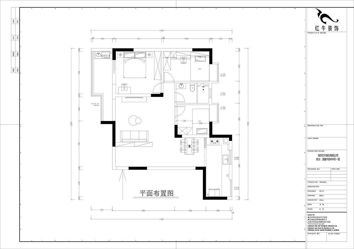 孟憲濤｜橋西苑2-1-1104-108㎡-簡(jiǎn)約風(fēng)格｜3室2廳1衛(wèi)｜老房裝修｜定制家｜全包14萬｜00_02平面布置圖