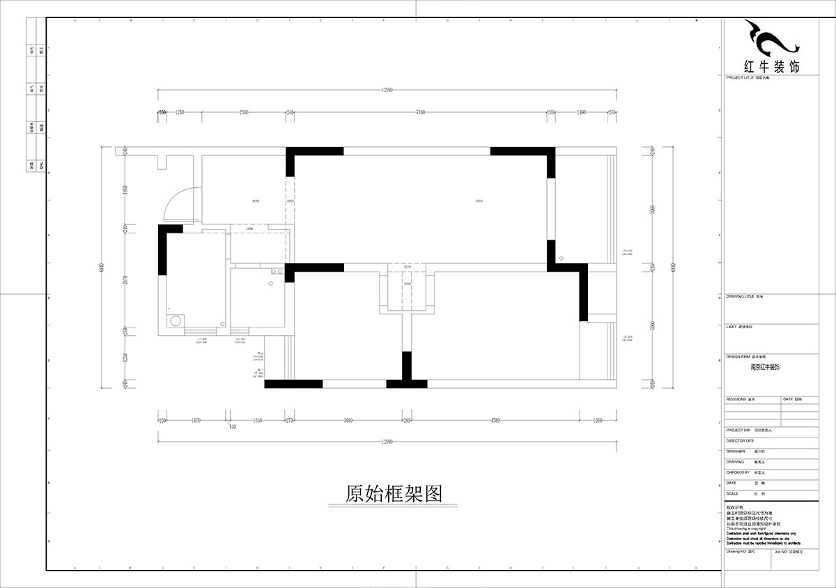 孟憲濤｜紫楊佳園11-108-85㎡-簡約風(fēng)格｜2室2廳1衛(wèi)｜老房裝修｜定制家｜全包12萬｜00_01原始框架圖