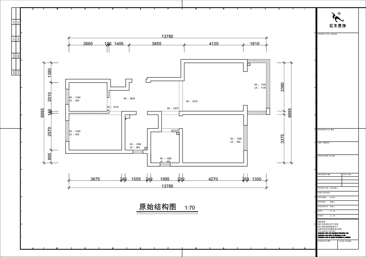 蔣?。自蒲啪?1-202-88㎡-現(xiàn)代簡約風格｜3室2廳1衛(wèi)｜新房裝修｜定制家｜全包11萬｜00_01原始結(jié)構(gòu)圖