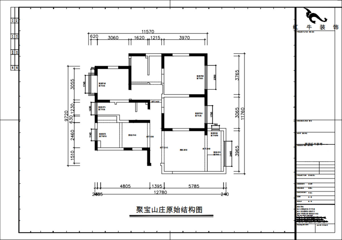 朱彥|聚寶山莊海棠街區(qū)5-1203-130㎡-現(xiàn)代簡約風(fēng)格|3室2廳2衛(wèi)|老房改造|定制家|全包16萬|00_01原始結(jié)構(gòu)圖
