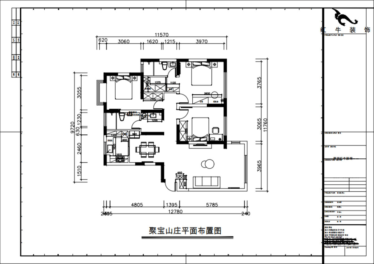 朱彥|聚寶山莊海棠街區(qū)5-1203-130㎡-現(xiàn)代簡約風(fēng)格|3室2廳2衛(wèi)|老房改造|定制家|全包16萬|00_02平面布置圖