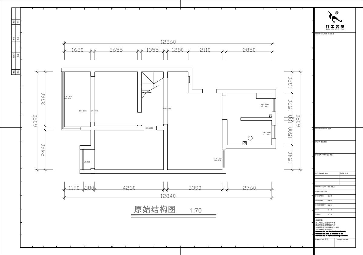 蔣琛｜奧體新城翠杉園15-507-(72+40)㎡-中古風(fēng)｜復(fù)式｜2室1廳1衛(wèi)+閣樓｜老房裝修｜定制家｜全包12萬｜00_01原始結(jié)構(gòu)圖